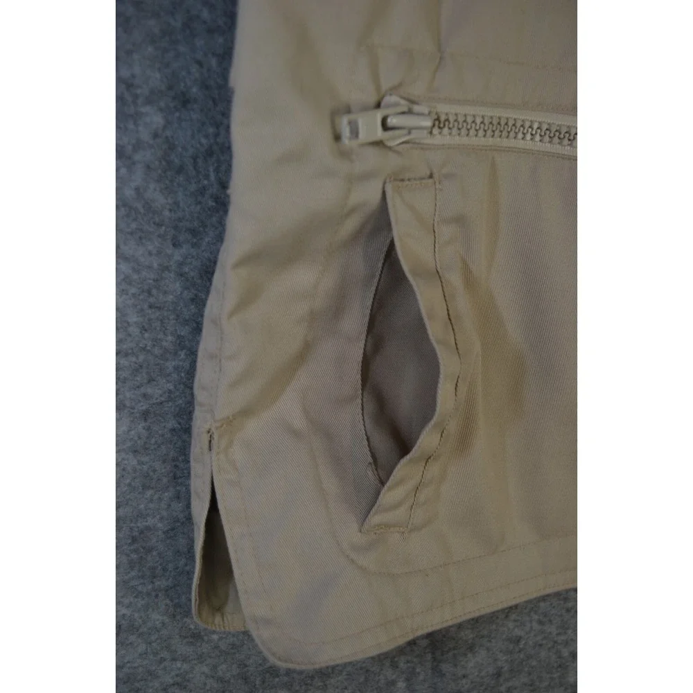 VTG Banana Republic Safari‎ Vest Mens Medium Beige Mock Neck Full Zip Hiking